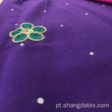 Rayon Plain tingido com bordado de 4 cores vestido de mulheres